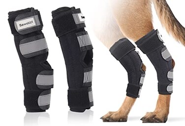 Bawektrl Dog Leg Brace for Back Leg Canine Hock Brace for Rear Legs with Dual Metal Strips Joint Warps Strong Support Help for Hind Leg Injuries Sprains Arthritis Torn ACL1Pair