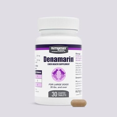 Nutramax Laboratories Nutramax Denamarin for Large Dogs Liver Health Supplement with Sadenosylmethionine SAMe plus Silybin Liver Support for Dogs Coated Tablets 30 Count