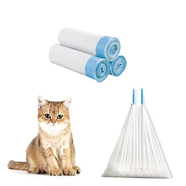 POPRHINO Selfcleaning Cat Litter Box Waste Bags Drawstring Pet Litter Bags 20 x 183 Rolls