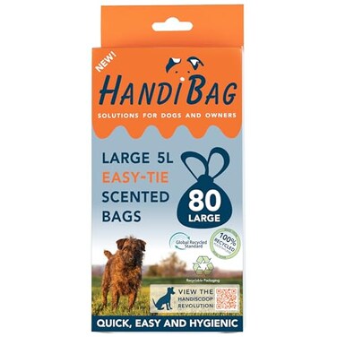 Handiscoop HandiBag Large 5L EasyTie Scented Dog Waste Bags 80 Pack