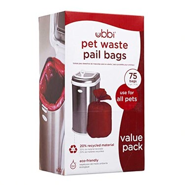 Ubbi Pet Waste Pail Bags Cat Litter Box Cleaning Solution 75 Count Value Pack
