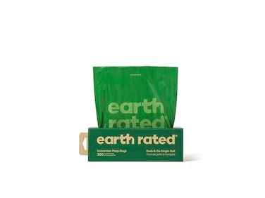 Earth Rated Dog Poop Bags Thick Grab and Go Single Roll Ideal for Backyard Pickups Unscented 300 Count