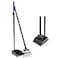 Twocorn Pooper Scooper Dog Pooper Scooper Tray and Rake Set with Adjustable Stainless Steel Long Handle for Large Medium Small Dogs Blue