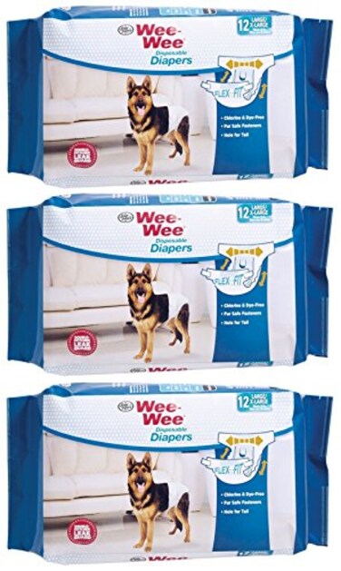 Four Paws 3 pack WeeWee Products Disposable Dog Diapers LargeXL3
