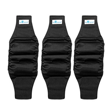Paw Inspired Belly Band Male Dog WRAP Washable Black Black Lining Small 3 Count
