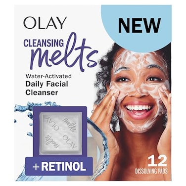 Olay Cleansing Melts Retinol Face Cleanser 12ct WaterActivated Face Wash Cleans Tones and Refreshes Skin