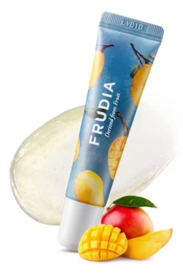 FRUDIA Mango Honey Lip Mask for Dry Cracked Lips Tinted Moisturizing Balm for Women Overnight Lip Plumper Hydrating Treatment 033Oz Korean Beauty Formula