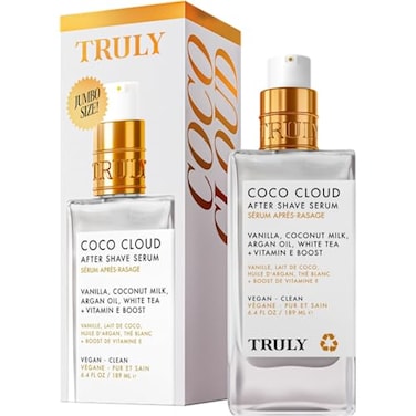 Truly Beauty Coco Cloud After Shave Serum Hydrating PostShave Treatment with Coconut Vanilla Argan Oil Soothes Razor Burn Redness Ingrowns Calming GlowBoosting Serum Jumbo Size