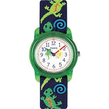 Timex Kids T72881 Lizards Watch with MultiColored Elastic Fabric Strap