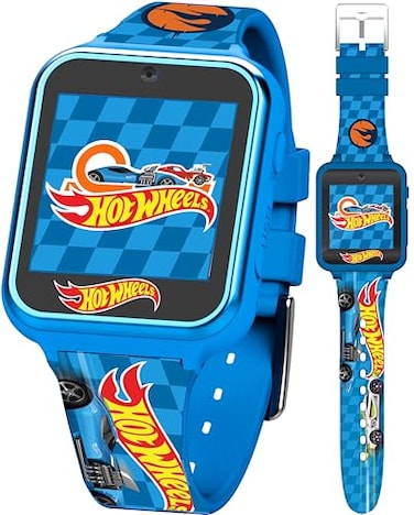 Accutime Hot Wheels Interactive Kids Smartwatch Touchscreen Watch with Camera Games Voice Recorder Step Tracker Alarm Timer RacingInspired Design USB Rechargeable Fits Wrists 55 to 8