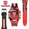 Accutime Transformers Kids Watch LCD Display Metallic Bezel Adjustable Comfortable Strap Collectible Tin Perfect for Boys and Girls