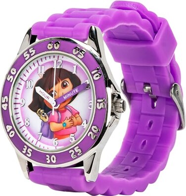 Accutime Dora the Explorer by Nickelodeon Analog Quartz Watch for Kids Purple TimeTeaching Watch with EasyRead Dial