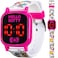 Accutime Hello Kitty Kids LED Watch Bright Digital Display with Fun Printed Silicone Strap and Adjustable Fit for Wrists 55 to 8 Adorable and Durable Design