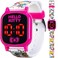 Accutime Hello Kitty Kids LED Watch Bright Digital Display with Fun Printed Silicone Strap and Adjustable Fit for Wrists 55 to 8 Adorable and Durable Design