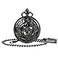 TREEWETO Mens Mechanical Skeleton Pocket Watch Phoenix Dragon Hollow Black Case with Chain Box Gift for Man