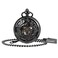 TREEWETO Mens Mechanical Skeleton Pocket Watch Phoenix Dragon Hollow Black Case with Chain Box Gift for Man