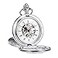 TREEWETO Antique Mens Pocket Watch Skeleton Mechanical Half Hunter Silver Case Roman Numerals