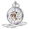 TREEWETO Mens Mechanical Pocket Watch Dream Dragon Skeleton Double Open Silver Case with Chain Box Gift for Man Men Women