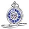 TREEWETO Pocket Watch Smooth Double Case Series Skeleton Dial Delicate Mechanical Movement with Chain Silver