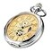 Whodoit Classic Gold Capless Mens Mechanical Pocket Watch Smooth Capless Moon Phase Roman Numeral Pointer Mechanical Pocket Watches for Men