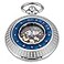 Whodoit Automatic Winding Mechanical Pocket Watch Star Circle Blue Printing Mechanical Pocket Watch Carved Design