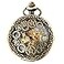 Avaner Steampunk Retro Half Hunter Copper Gear Skeleton Hand Wind Mechanical Arabic Numeral Analog Display Pocket Watch with 14 Chain