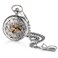 Avaner Steampunk Retro Half Hunter Copper Gear Skeleton Hand Wind Mechanical RomanArabic Numeral Analog Display Pocket Watch with 14 Chain Silver