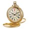Whodoit Smooth Double Open Cover Mechanical Pocket Watch Unisex Roman Dial Stainless Steel Chain Box