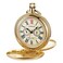 Whodoit Smooth Double Open Cover Mechanical Pocket Watch Unisex Roman Dial Stainless Steel Chain Box