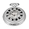 Whodoit Silver Black Single Open Mechanical Pocket Watch Roman Numeral Dial Mechanical Pocket Watches for Men