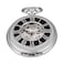 Whodoit Silver Black Single Open Mechanical Pocket Watch Roman Numeral Dial Mechanical Pocket Watches for Men