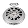 Whodoit Silver Black Single Open Mechanical Pocket Watch Roman Numeral Dial Mechanical Pocket Watches for Men