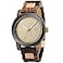 BOBO BIRD Mens Wooden Watch Analog Quartz with Week Display Lightweight Handmade Wood Wrist Watch for Men Glod