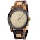 BOBO BIRD Mens Wooden Watch Analog Quartz with Week Display Lightweight Handmade Wood Wrist Watch for Men Glod
