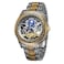 FORSINING Mens Skeleton Engraving Watch Automatic Watch for Men Moon Phase Self Winding Wrist Watch Gold and Silver
