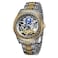 FORSINING Mens Skeleton Engraving Watch Automatic Watch for Men Moon Phase Self Winding Wrist Watch Gold and Silver
