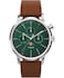 Timex Mens Marlin Moon Phase 40mm Watch Brown Strap Green Dial Stainless Steel Case