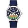 Timex x Peanuts Mens Standard Pumpkin Patch 40mm Watch Blue Strap Blue Dial SilverTone Case
