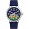 Timex x Peanuts Mens Standard Pumpkin Patch 40mm Watch Blue Strap Blue Dial SilverTone Case
