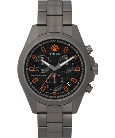 Timex Mens Expedition North Field 43mm Watch Titanium Bracelet Black Dial Titanium Case