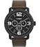 Timex Mens Mod 44mm Watch Brown Strap Black Dial Black Case