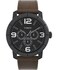 Timex Mens Mod 44mm Watch Brown Strap Black Dial Black Case