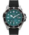 Timex Mens Deep Water 43mm Watch Black Strap Green Dial SilverTone Case