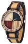 Dentily Inverted Geometric Wood Watch Analog Quartz Watch for Men Handmade Nylon Strap Wooden Mens Watches