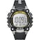 Timex Mens Ironman Triathlon Classic 100 44mm Watch Black SilverTone Case Yellow Accents with Black Resin Strap