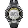 Timex Mens Ironman Triathlon Classic 100 44mm Watch Black SilverTone Case Yellow Accents with Black Resin Strap