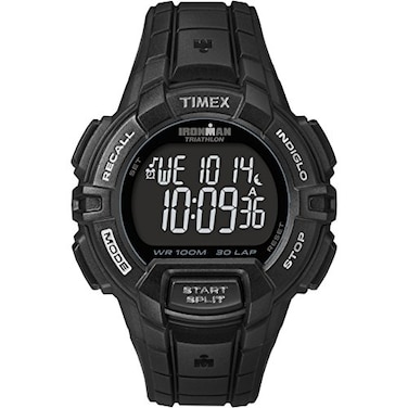 Timex Mens Ironman Triathlon Rugged 30 44mm Watch Black Case with Black Resin Strap
