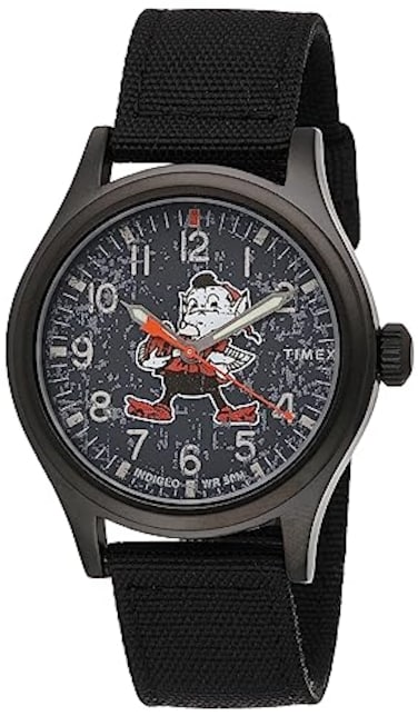 Timex Mens NFL Scout 40mm Watch Cleveland Browns with Black Fabric Strap