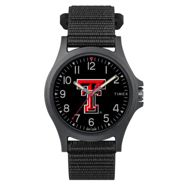 Timex Mens Collegiate Pride 40mm Watch Texas Tech Red Raiders with Black FastWrap Strap