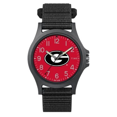 Timex Mens Collegiate Pride 40mm Watch Georgia Bulldogs with Black FastWrap Strap